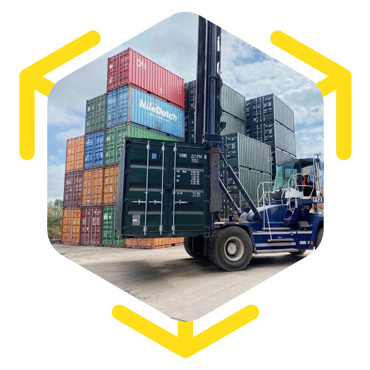 stacked shipping containers for sale