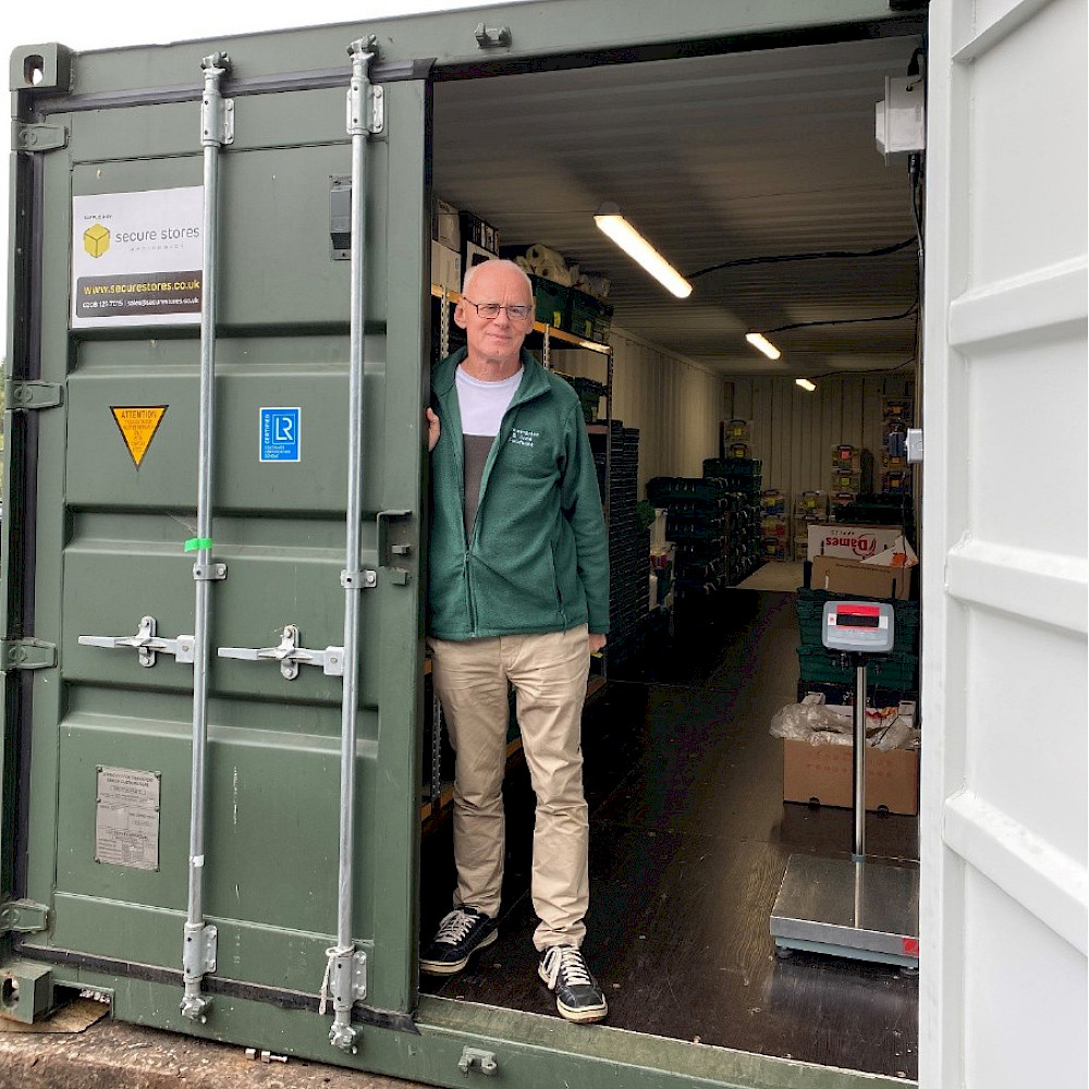 Guy in container