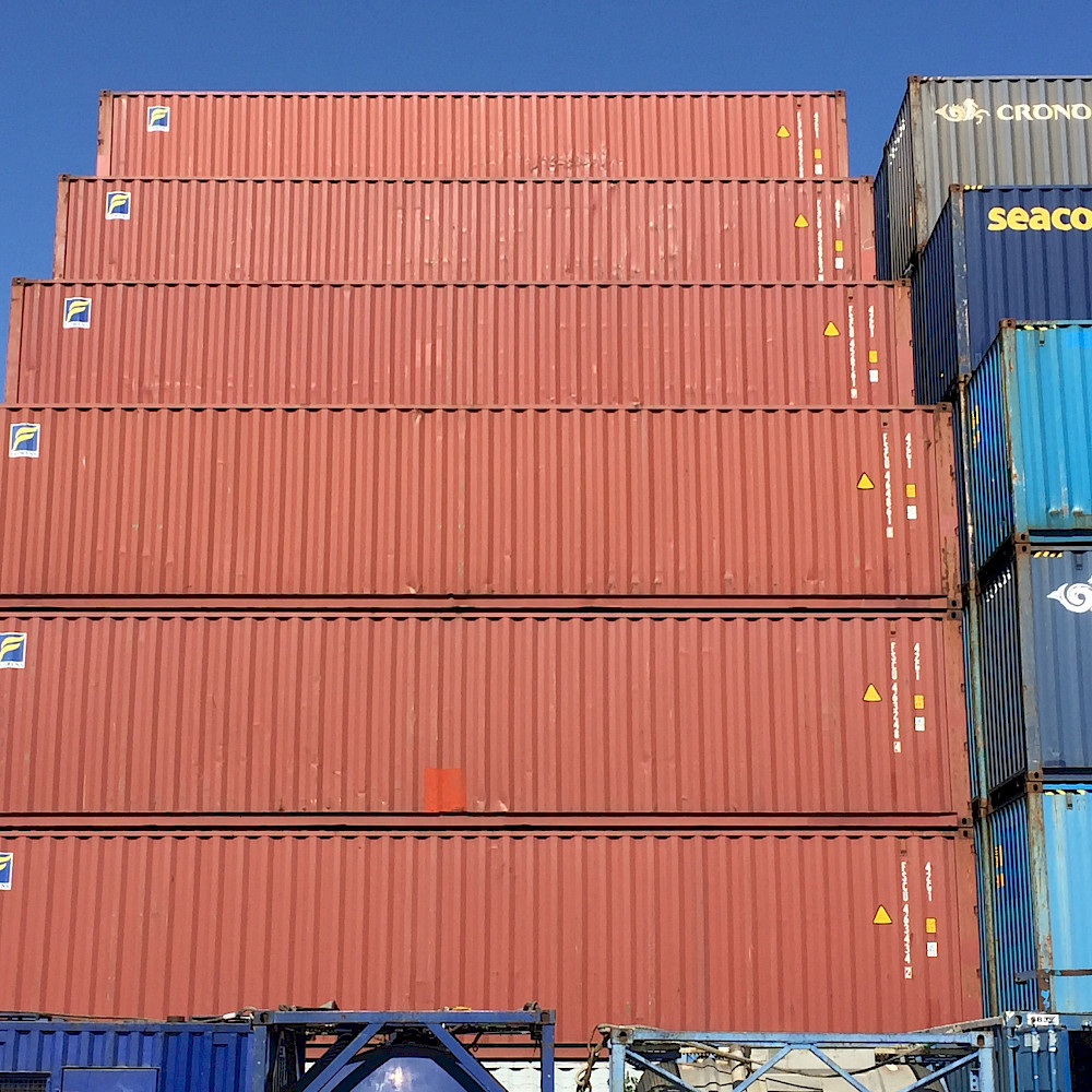 shipping containers near Felixstowe supporting logistics operations